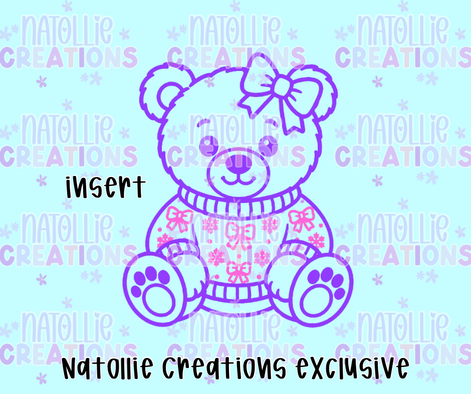 Snowflake / Bow Bear Sweater Insert Freshie Silicone Mold