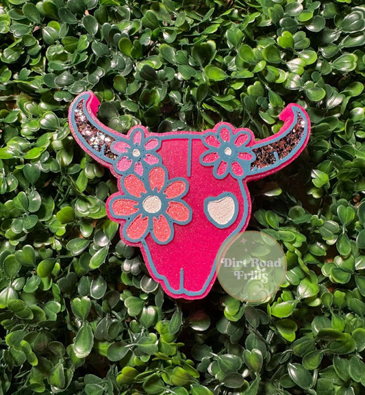 Floral Bull Skull Freshie Silicone Mold