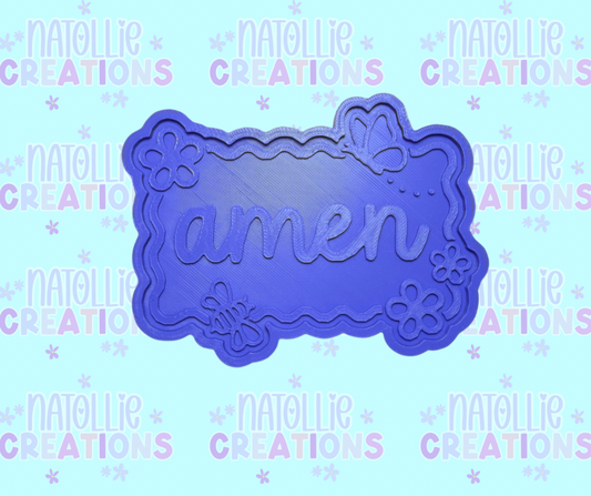 Amen Floral Butterfly Frame Insert Freshie Silicone Mold