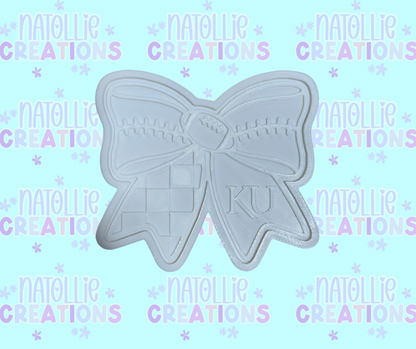 Football Bow + Inserts Freshie Silicone Mold