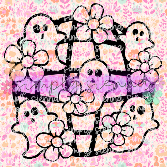 Floral Disco With Ghosts PNG