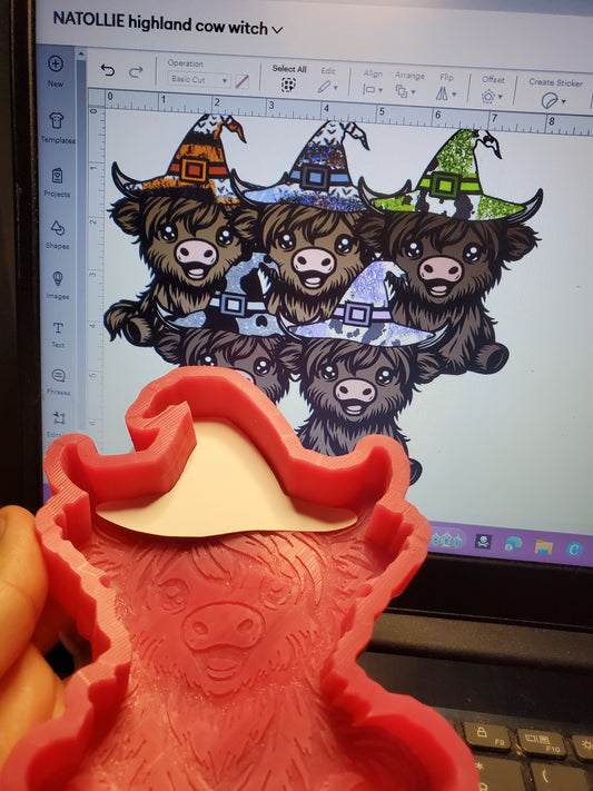 Highland Cow With Witch Hat