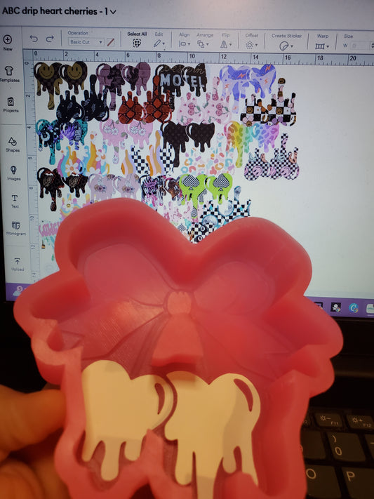 Bow Drip Heart Cherries - ABC MOLDS