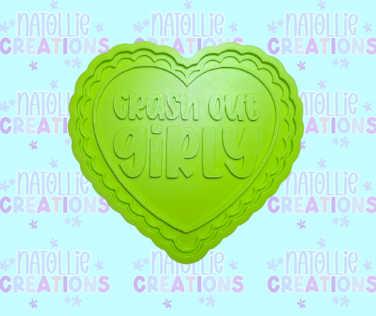 Crash Out Girly Scallop Heart Insert Freshie Silicone Mold