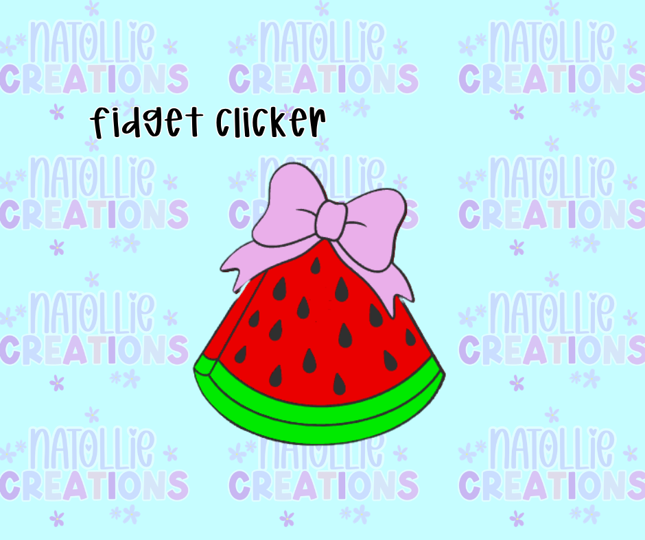 Watermelon W Bow Clicker Fidget