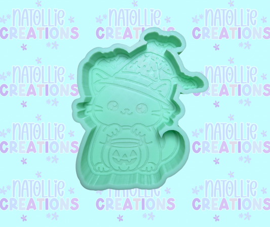 Halloween Bucket Cat Freshie Silicone Mold