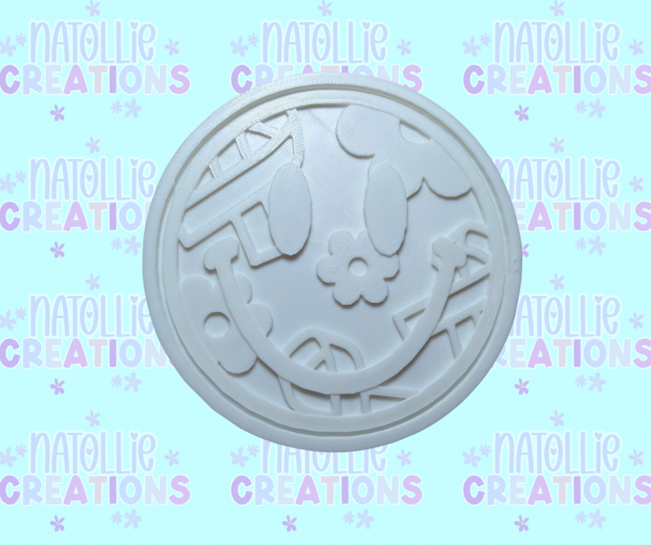 Floral Awareness Ribbon Smiley Insert Freshie Silicone Mold