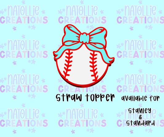 Baseball Straw Topper