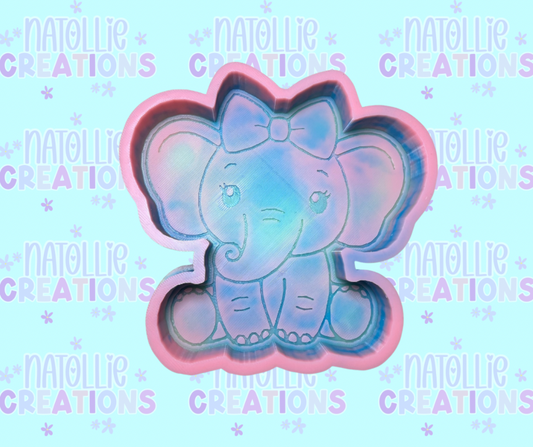 Full Body Elephant W/ Bow Freshie Silicone Mold