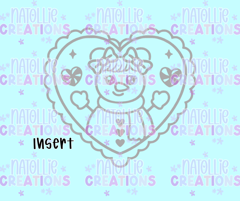 Spacebun Snowgirl Scallop Heart Insert Freshie Silicone Mold