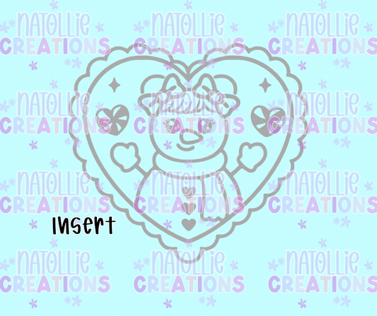 Spacebun Snowgirl Scallop Heart Insert Freshie Silicone Mold