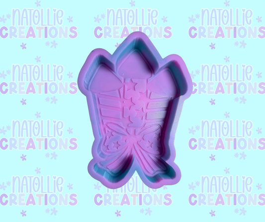 Fireworks W/ Bow Freshie Silicone Mold