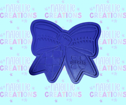 Football Bow + Inserts Freshie Silicone Mold