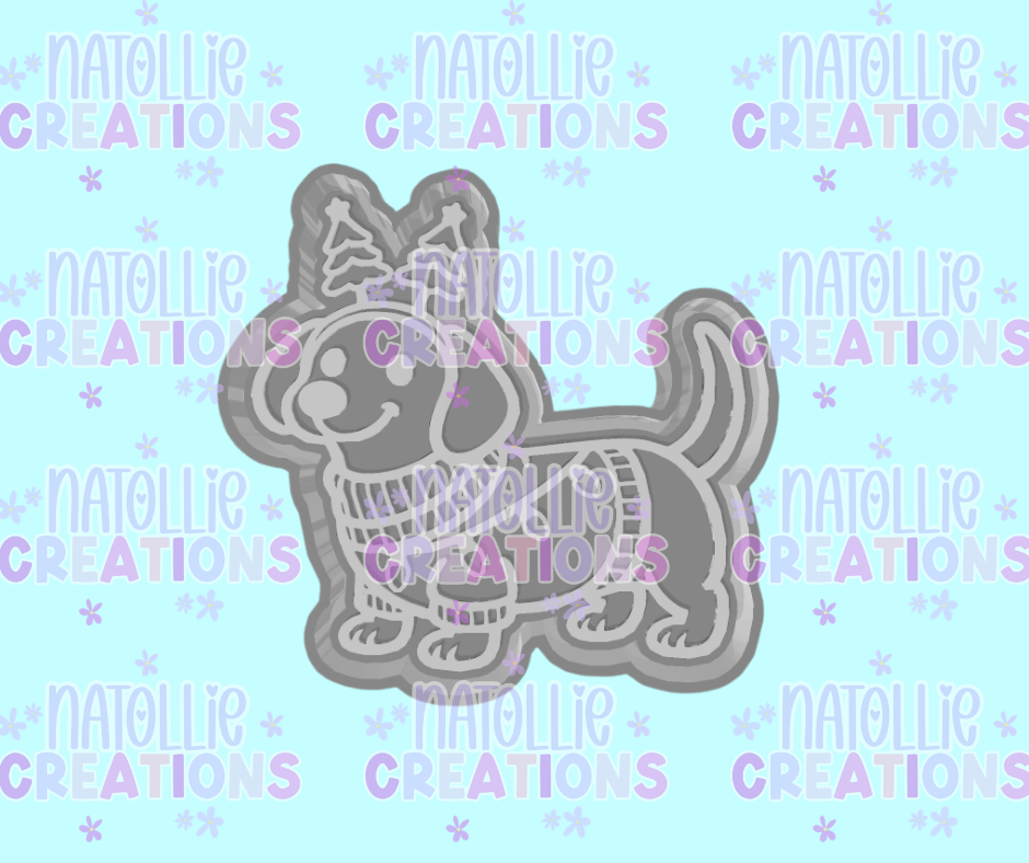 Christmas Weiner Dog Freshie Silicone Mold