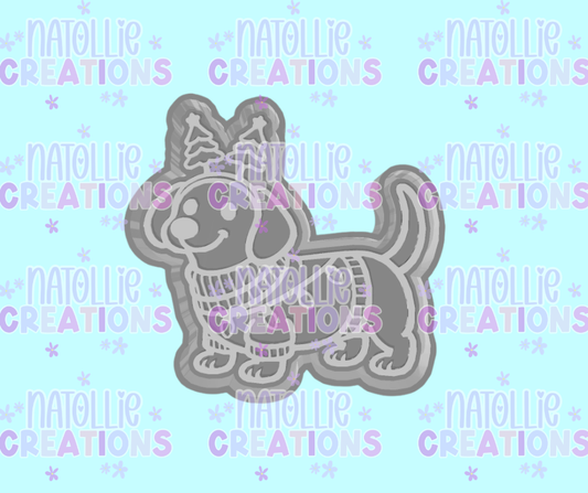 Christmas Weiner Dog Freshie Silicone Mold