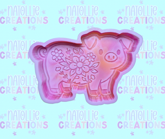 Floral Pig Freshie Silicone Mold