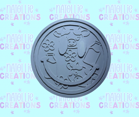 Cow / Milk Smiley Insert Freshie Silicone Mold