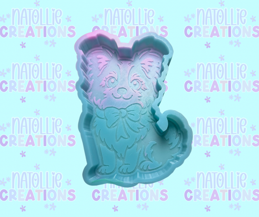 Border Collie W/ Bow Freshie Silicone Mold