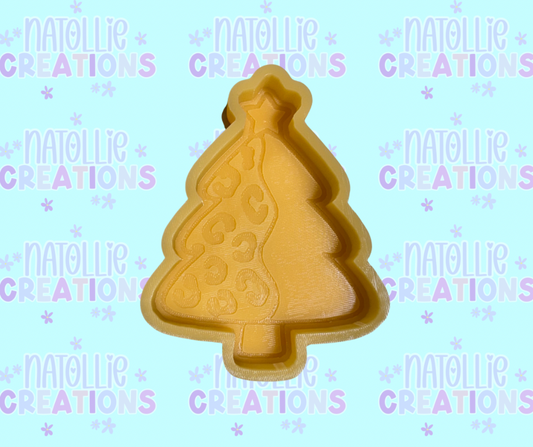 Half Leopard Christmas Tree Freshie Silicone Mold