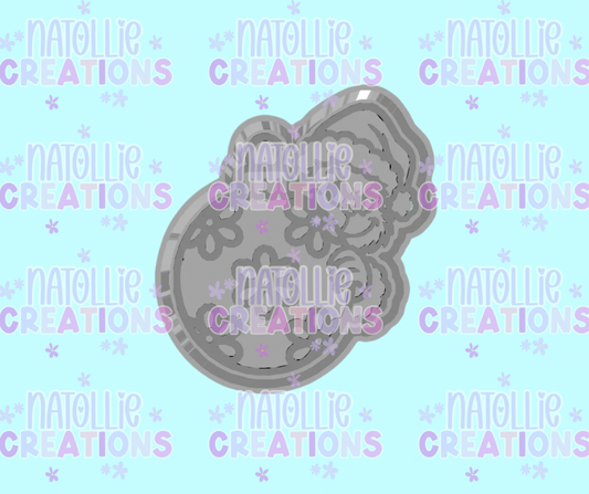 Peeking Grouch W/ Floral Ornament Freshie Silicone Mold