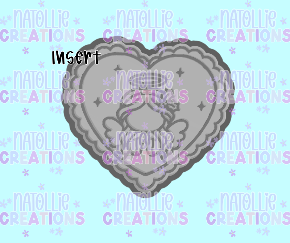 Angel Scallop Heart Insert Freshie Silicone Mold