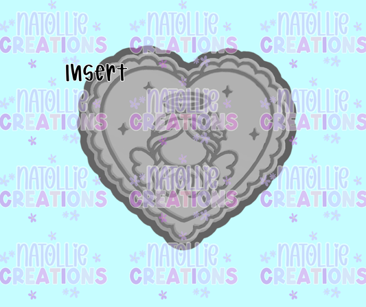 Angel Scallop Heart Insert Freshie Silicone Mold