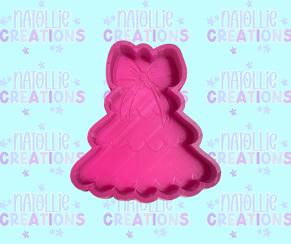 Christmas Tree W/ Bow Freshie Silicone Mold