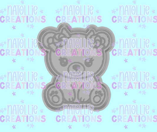 Peppermint Bow Bear Freshie Silicone Mold