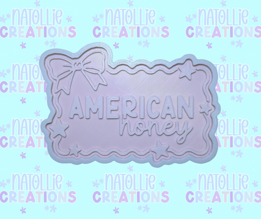 American Honey Star Bow Frame Insert Freshie Silicone Mold