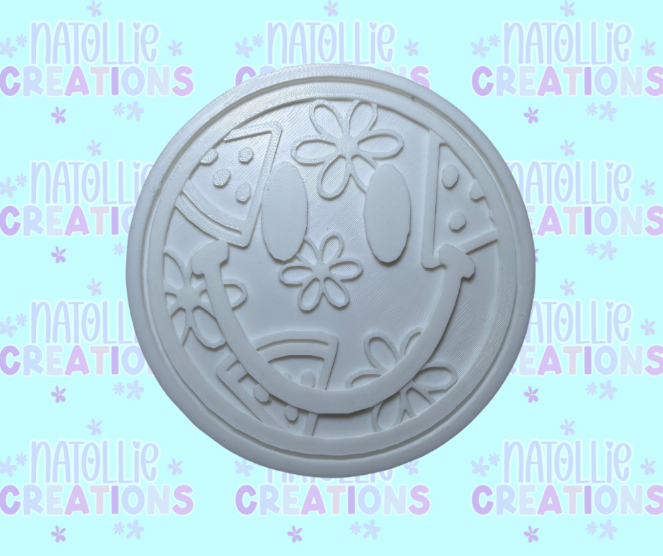 Floral Watermelon Smiley Insert Freshie Silicone Mold