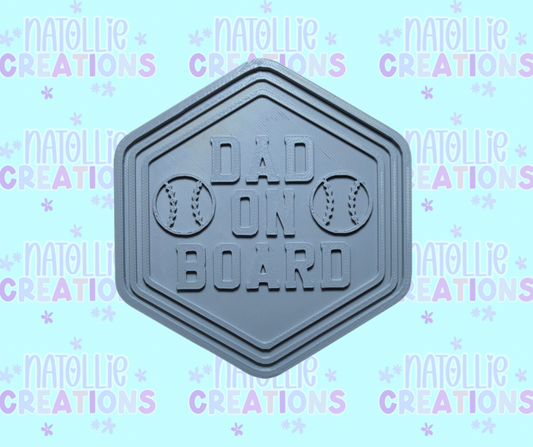 Baseball Dad On Board Insert Freshie Silicone Mold