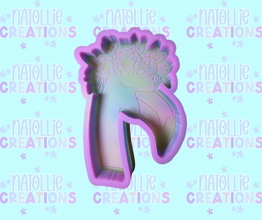 Floral Flamingo Freshie Silicone Mold