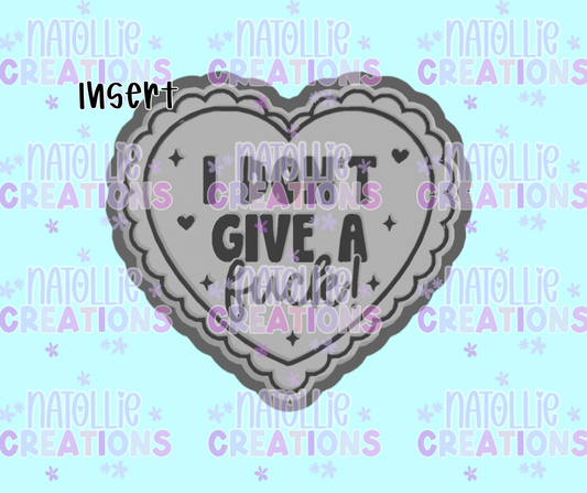 I Don’t Give A Fuck Scallop Heart Insert Freshie Silicone Mold