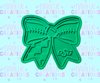 Football Bow + Inserts Freshie Silicone Mold