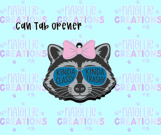 Classy Trashy Raccoon Can Tab Opener Keychain