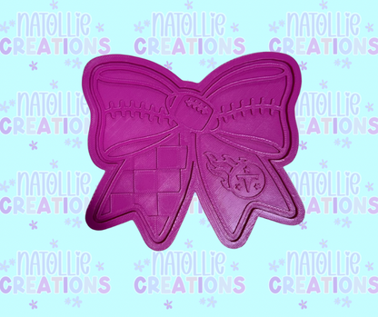 Football Bow + Inserts Freshie Silicone Mold