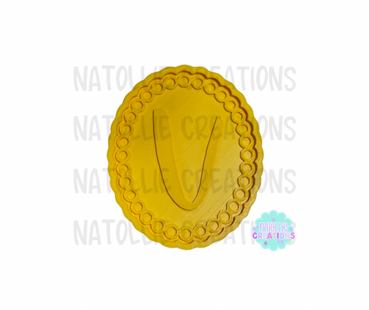 Beaded Frame Oval + Alphabet Inserts Freshie Silicone Mold