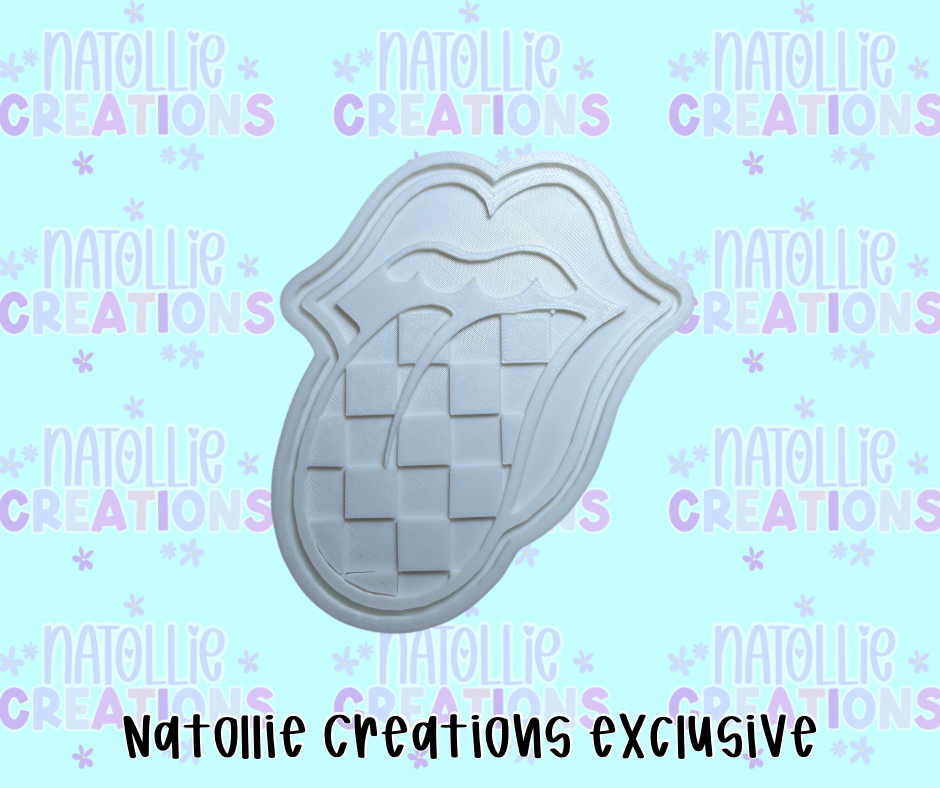 Checkered Tongue Insert Freshie Silicone Mold