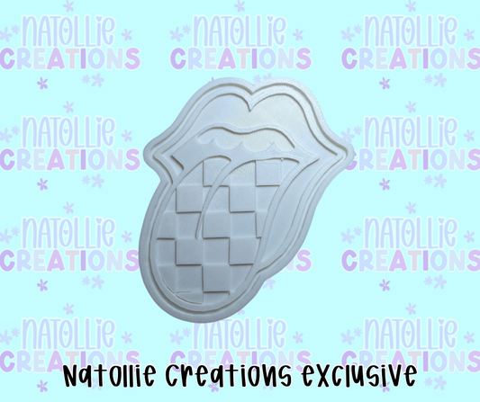 Checkered Tongue Insert Freshie Silicone Mold