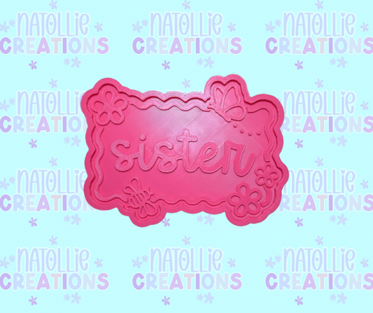 Sister Floral Butterfly Frame Insert Freshie Silicone Mold