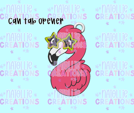 Flamingo Can Tab Opener Keychain