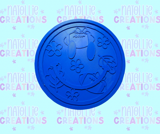 Floral Football Smiley Insert Freshie Silicone Mold
