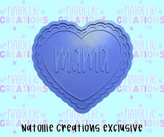 Mama Scallop Heart Insert Freshie Silicone Mold