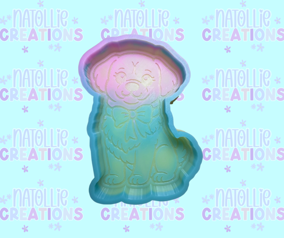 English Mastiff W/ Bow Freshie Silicone Mold