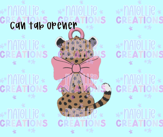 Leopard Back Can Tab Opener Keychain