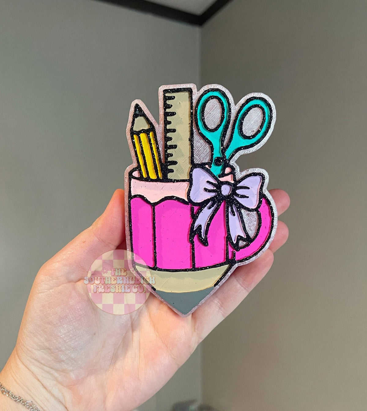 Pencil Mug W/ Bow Freshie Silicone Mold