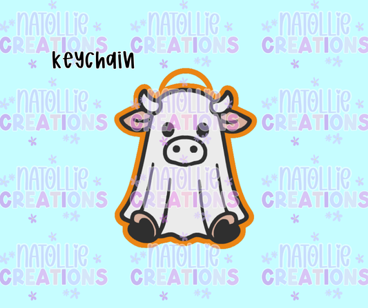 Cow Ghost Keychain