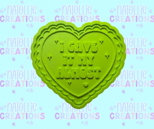 I Gave It My Almost Scallop Heart Insert Freshie Silicone Mold