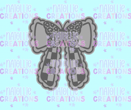 Leopard Print Butterfly Bow Freshie Silicone Mold