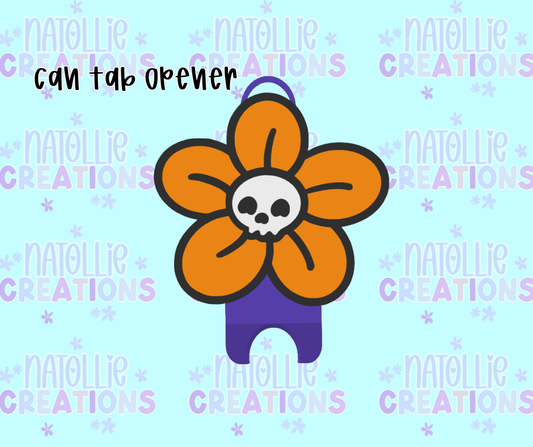 Skull Flower Can Tab Opener Keychain